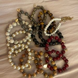 Lot of 13 Stretchy Bourbon and Boweties Bracelets